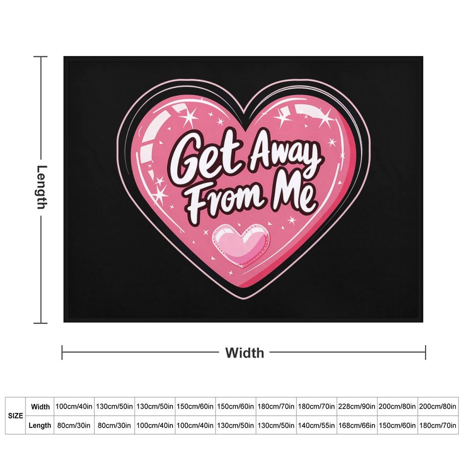 Get Away from Me Soft Flannel Blanket Throw Fashion Plush Blankets Lightweight Throws for Couch Bed 66