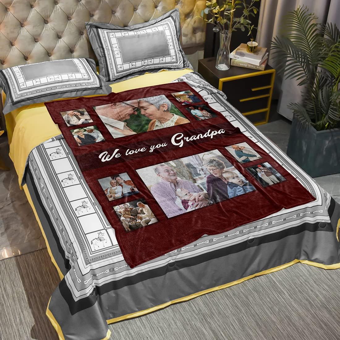 Custom Personalized Throw Blanket with Picture/Photo Printing Soft Flannel Blanket for Pets Family Friend Birthday Gifts and Wedding Gifts (10 Photo Collages, 40"X50")