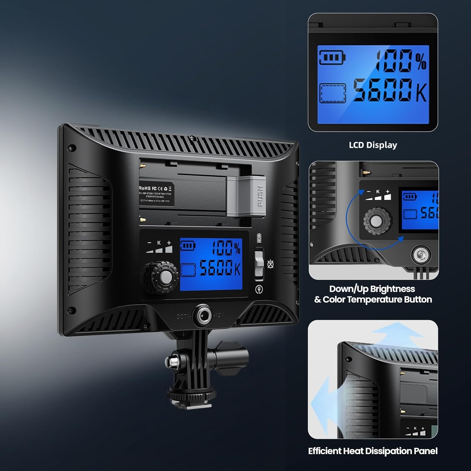 2 Packs LED Video Key Light,Streaming Light Dimmable Bi-Color 3200-5600k Video Conference Lighting with Gooseneck Tubes Desk Panel Lights for Podcast/Streaming/Gaming/Zoom Call/Broadcast/YouTube