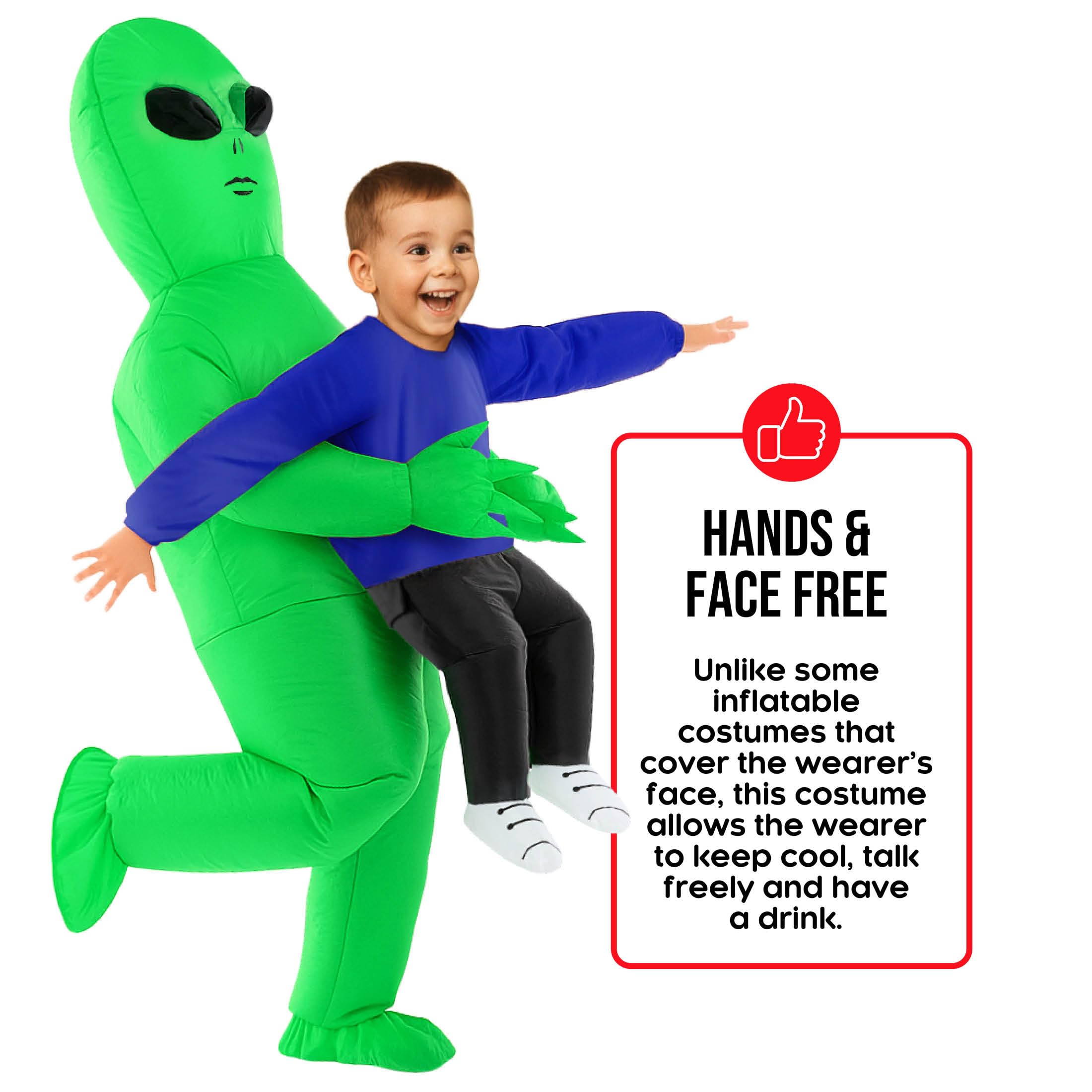 Morph Alien Costume Kids (4-6yrs), Inflatable Aliens Costumes, Blow Up Alien Costume Boys, Halloween Costumes for Kids - Image 4
