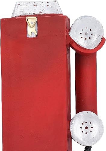 Miniatura 6 de Keenso Teléfonos retro ornamento vintage montado en la pared ornamento de teléfono para cafetería (rojo)