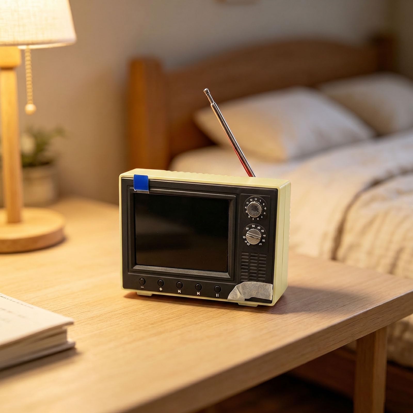 Mini TV a Escala 1/12, Soporte en Miniatura, Carga USB, vídeo