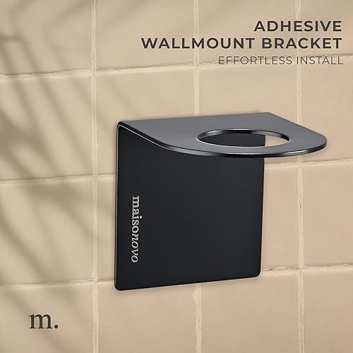 Vista 63 de MaisoNovo Dispensador de champú y acondicionador, dispensador de jabón de ducha montado en la pared, juego de 3 botellas de plástico transparente