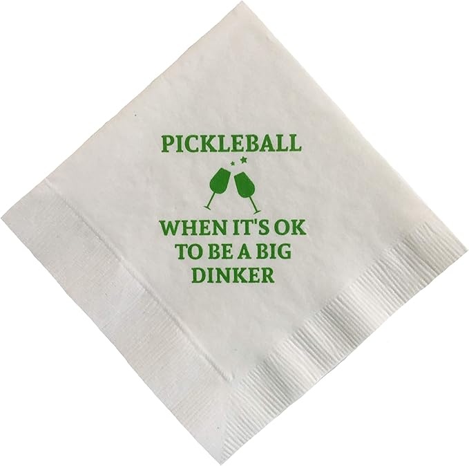 Pickleball Pickle Ball Cocktail Drink Napkins Paper Party Lime Green