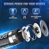 POWEROWL AA Újratölthető Elemek 8db - 2800 mAh Nagy Kapacitású Ni-MH Akkumulátor 1200 Töltési Ciklussal Távirányítókhoz, Játékokhoz, Lámpákh 4