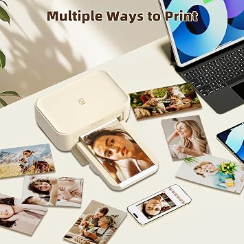 HPRT CP4100 Photo Printer - Plus 4x6 Bluetooth Instant Picture Printer with 20 Sheets & Ribbon - Wi-Fi, Premium Dye Sublimation - 300 DPI Display Resolution - Editing App for Fun, Creative Photos