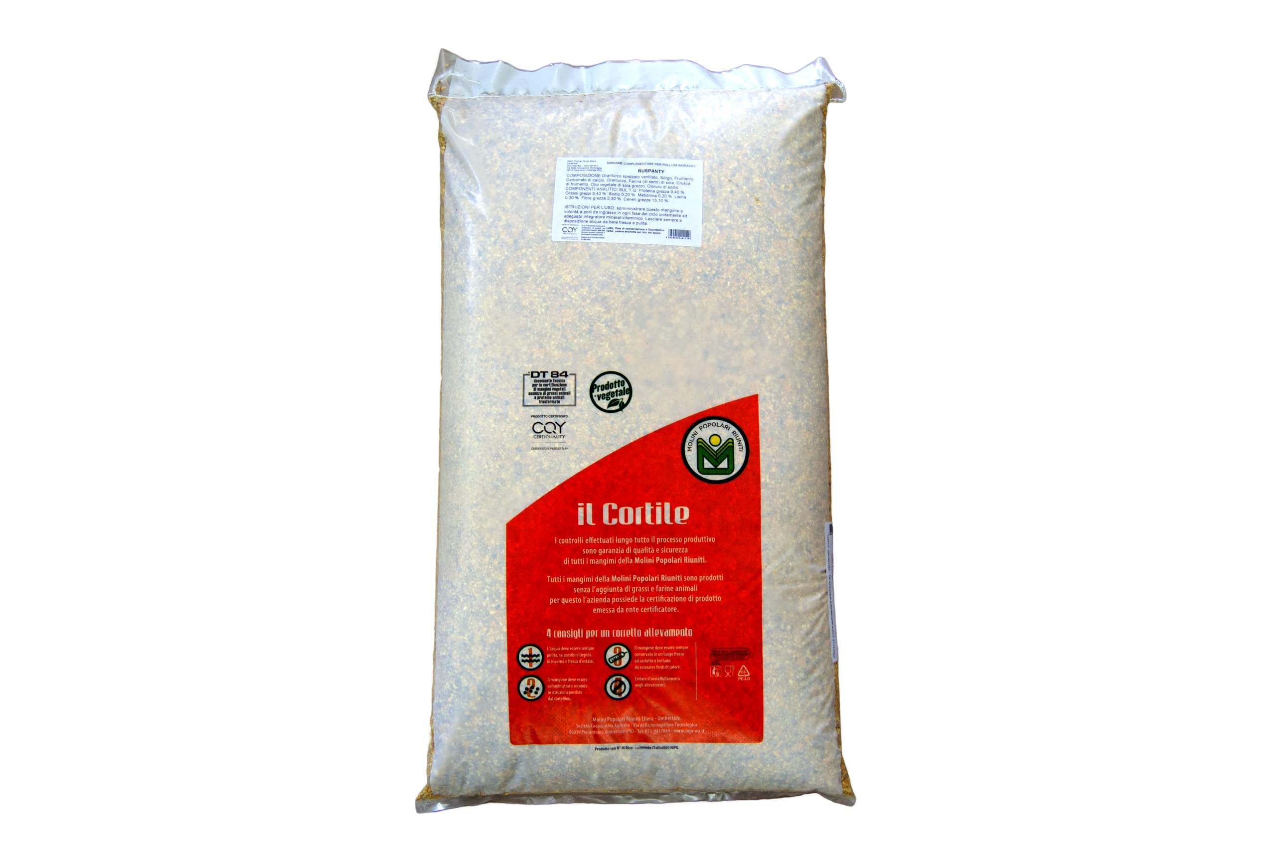 Ruspanty, NO OGM, Mangime in Granaglie per Galline, Polli, Tacchini, Oche e volatili da cortile. 25 Kg