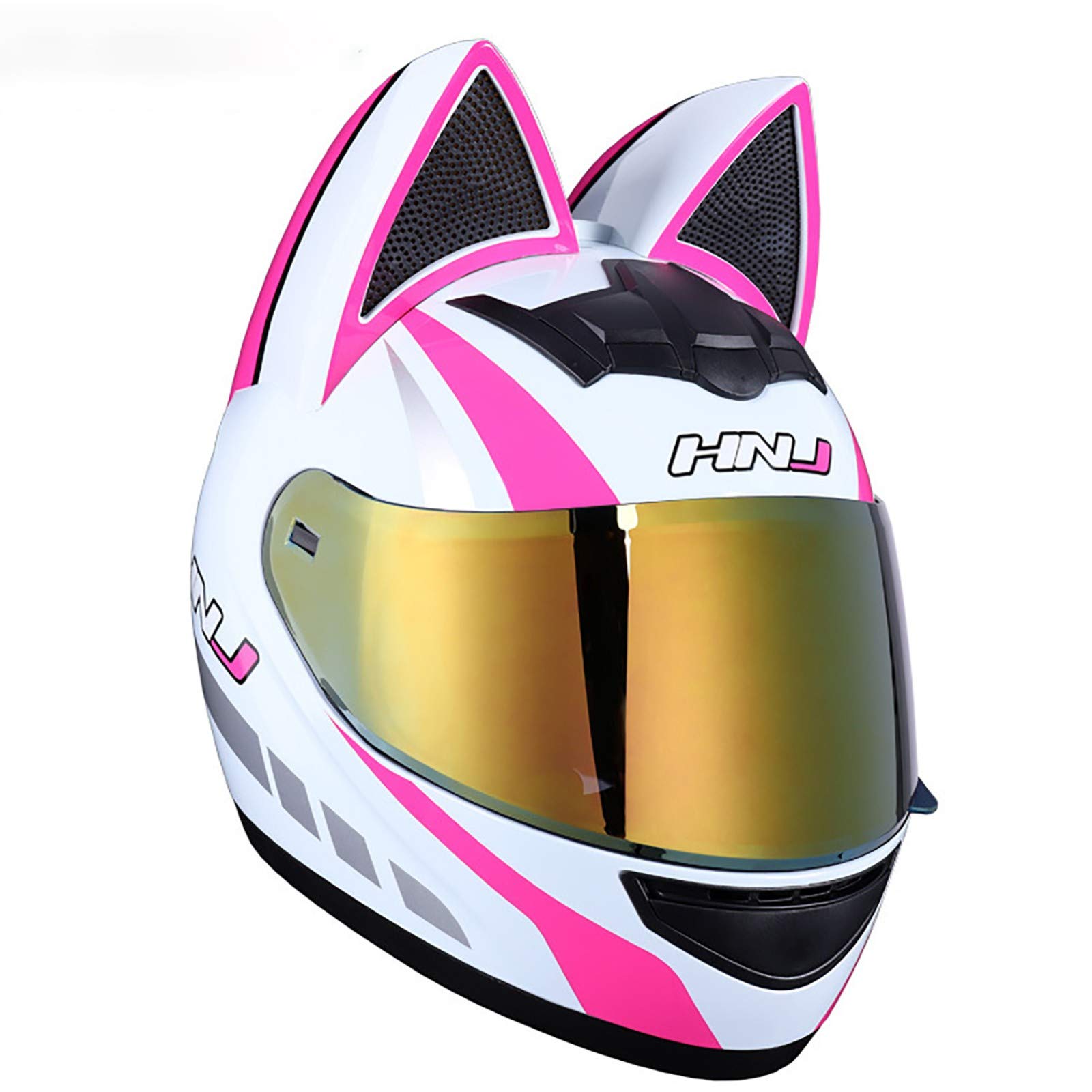 Casque intégral de moto modulaire avec oreilles de chat pour femme style cool taille XL