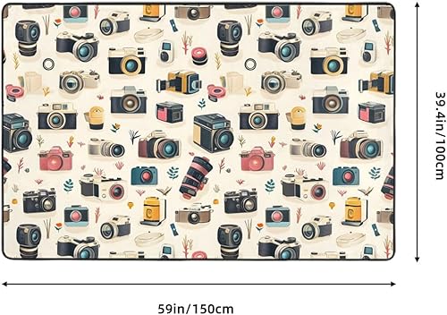 Miniatura 2 de Area Rugs for Living Room Decor - Anti Slip Throw Washable Rugs 3x5, Indoor Soft Retro Camera Print Carpet for BedroomLivingRoomDining 60x39 Inch