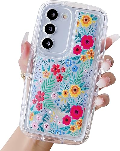 Jmltech Funda para Samsung Galaxy S23, para Samsung Galaxy Ultra, delgada, bonita, protectora, transparente, floral, para Samsung