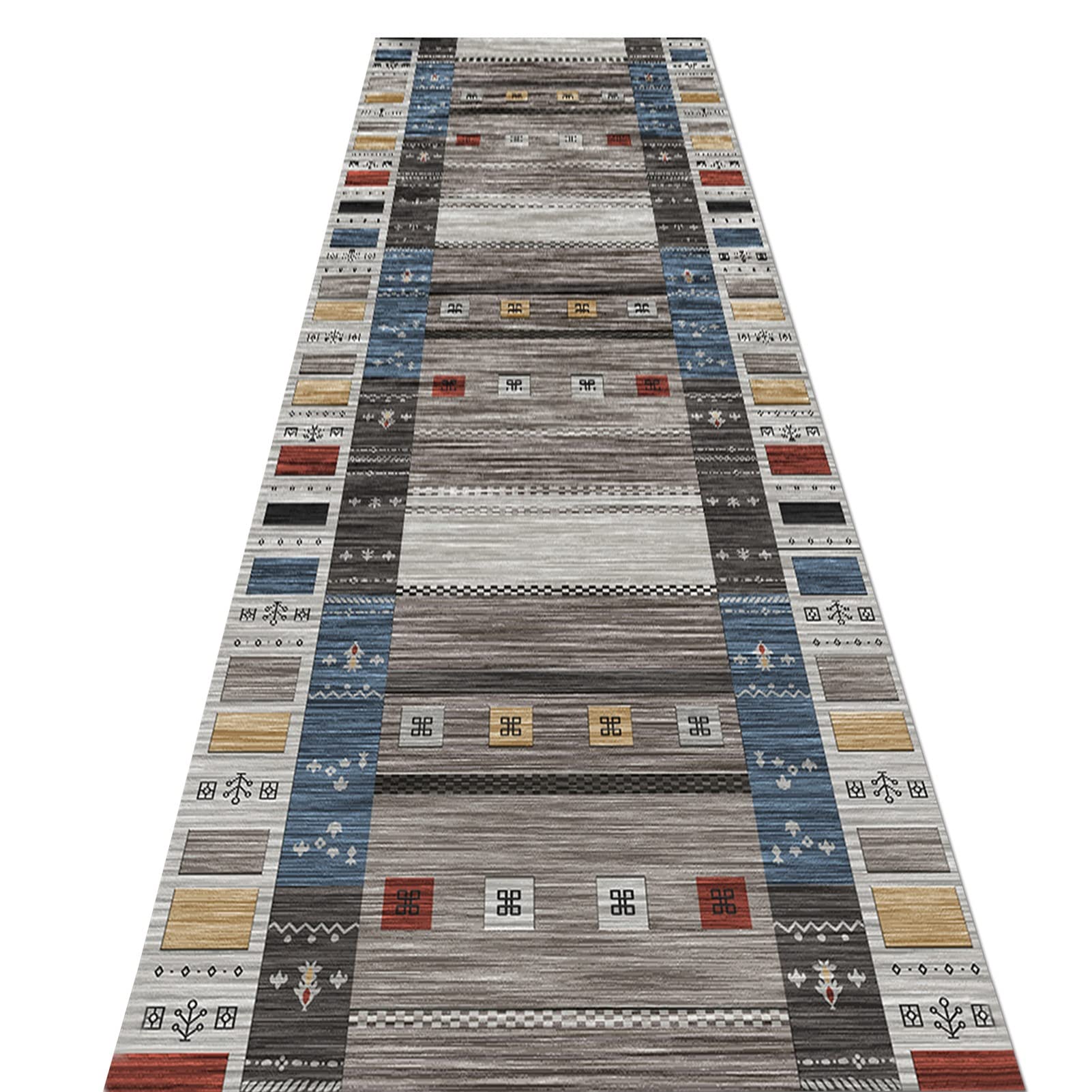 Long Carpet Biegacze do korytarza, Szary Vintage Korytarz Dywanik Pokój Kuchnia Sypialnia Niepoślizgowa Zmywalny Runner Dywan - Bardzo długie dywaniki wąskie dywaniki (Size : 70x100cm)