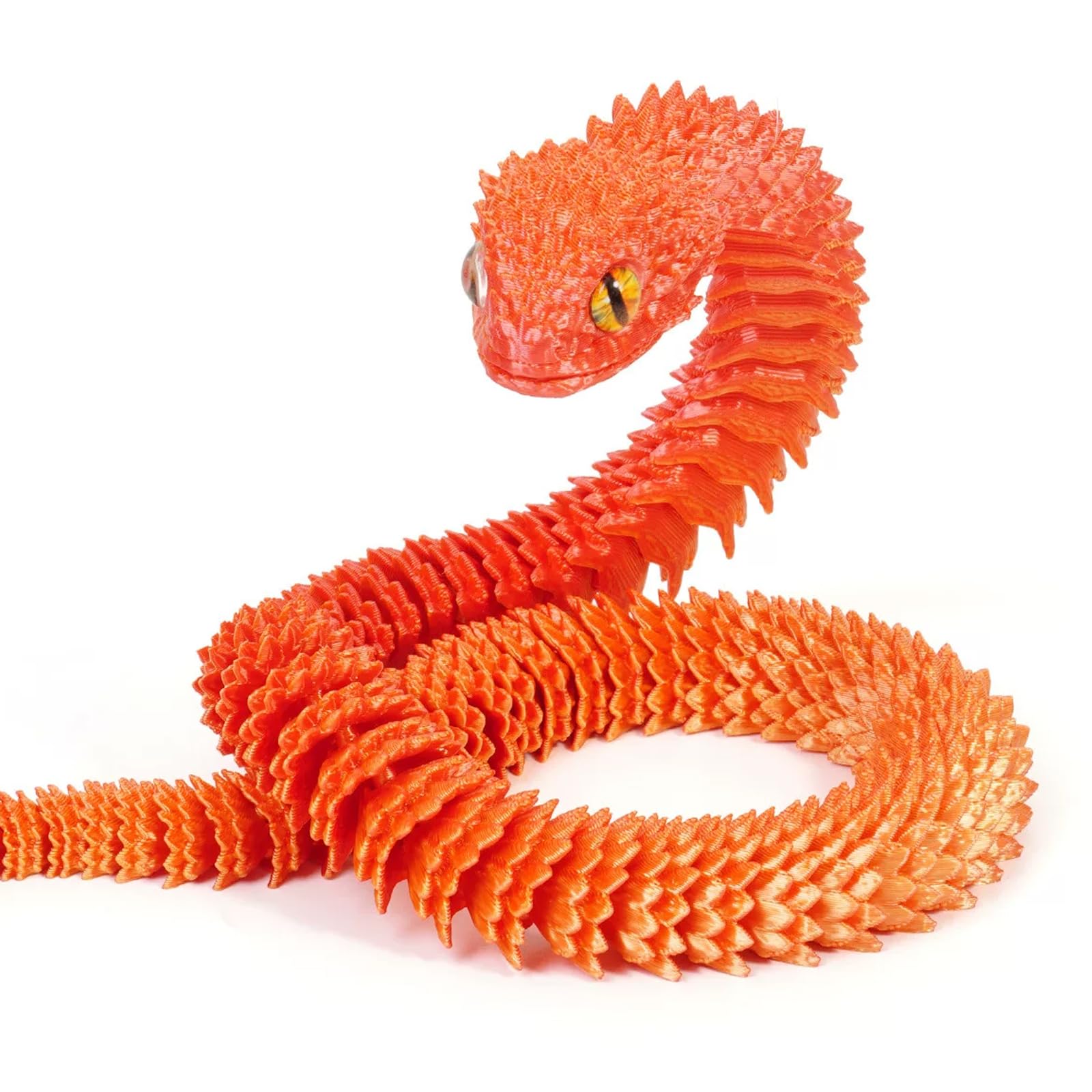 Joycabin 3D Printed Animals, 3D Printed Snake Fidget Toy, Articular Mobility 3D Printed Animal, Fidget Mini Animals Toy Articular Mobility Toys for Adults and Kids Autism/ADHD (60cm - Gold red) — image 1