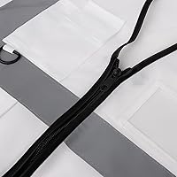 Vista 8 de TOPTIE Chaleco de seguridad blanco, chaleco de comando de incidentes con 5 bolsillos y tiras reflectantes de alta visibilidad de 2 pulgadas