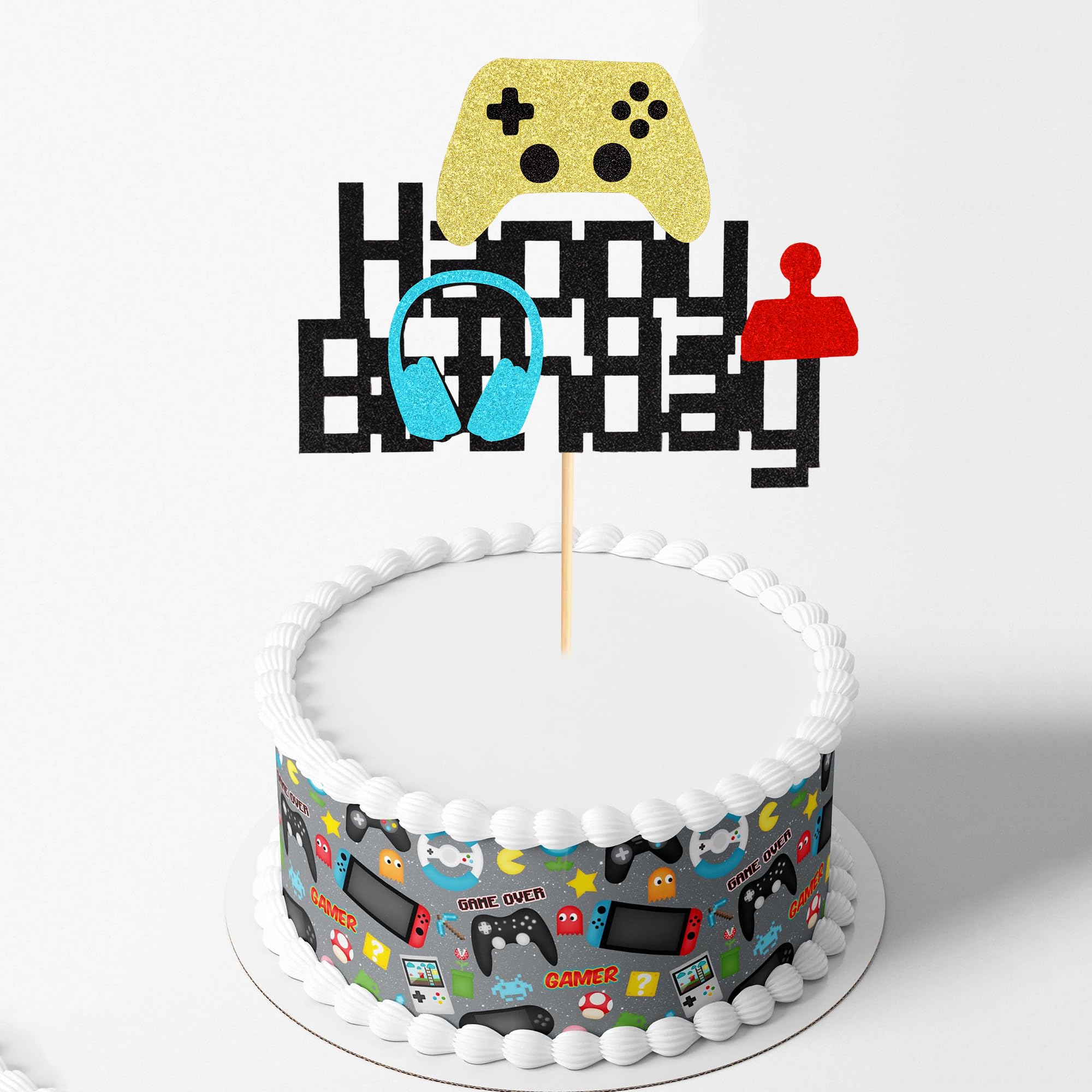 17 Pezzi Cake Topper Videogioco – Decorazioni Per Torta E Cupcake – Con Ornamenti 3D A Forma Di Controller – Tema Compleanno Gamer