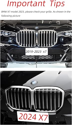 Miniatura 3 de Lanyun Compatible con bmw X7 G07 2023 - Accesorios para parrilla de color ABS, con 7 barras verticales
