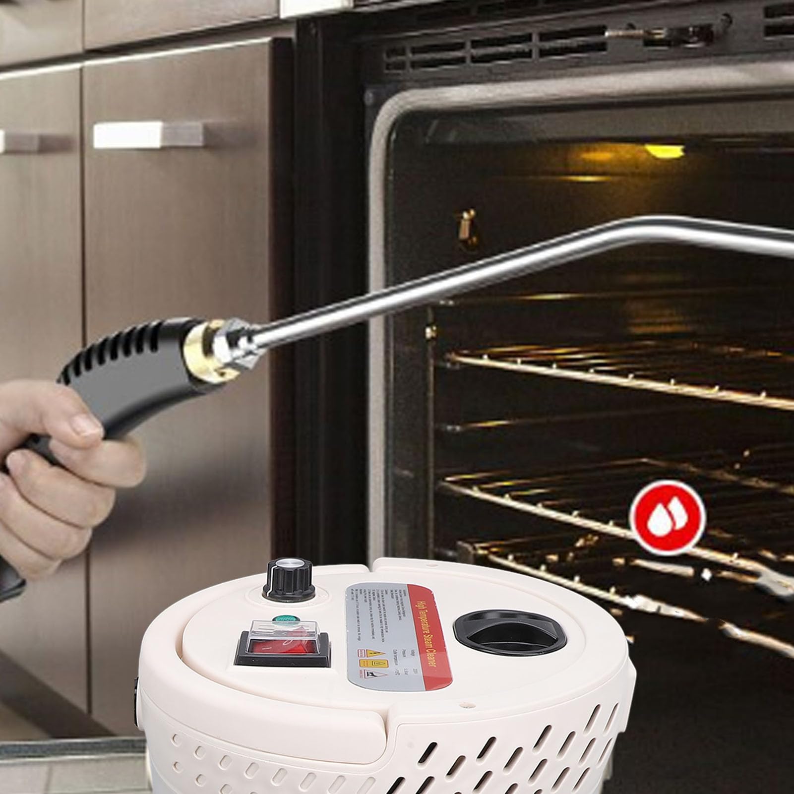 High Temp Steam Cleaner, 2500W 5.5BAR High Pressure Steam Cleaner 6 Levels Adjustable Range Hood Cleaning Machine Multipurpose Canister Steamer for Home Kitchen Furniture