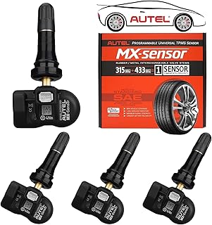 Autel TPMS Sensor 2in1 MX-Sensor 315Mhz/433Mhz Autel Tire sensors, Press Release Rubber Stem Universal TPMS Sensors Programmable by Autel TPMS Tool Compatible with TS408 TS508 TS608 (Rubber Stem 4pcs)