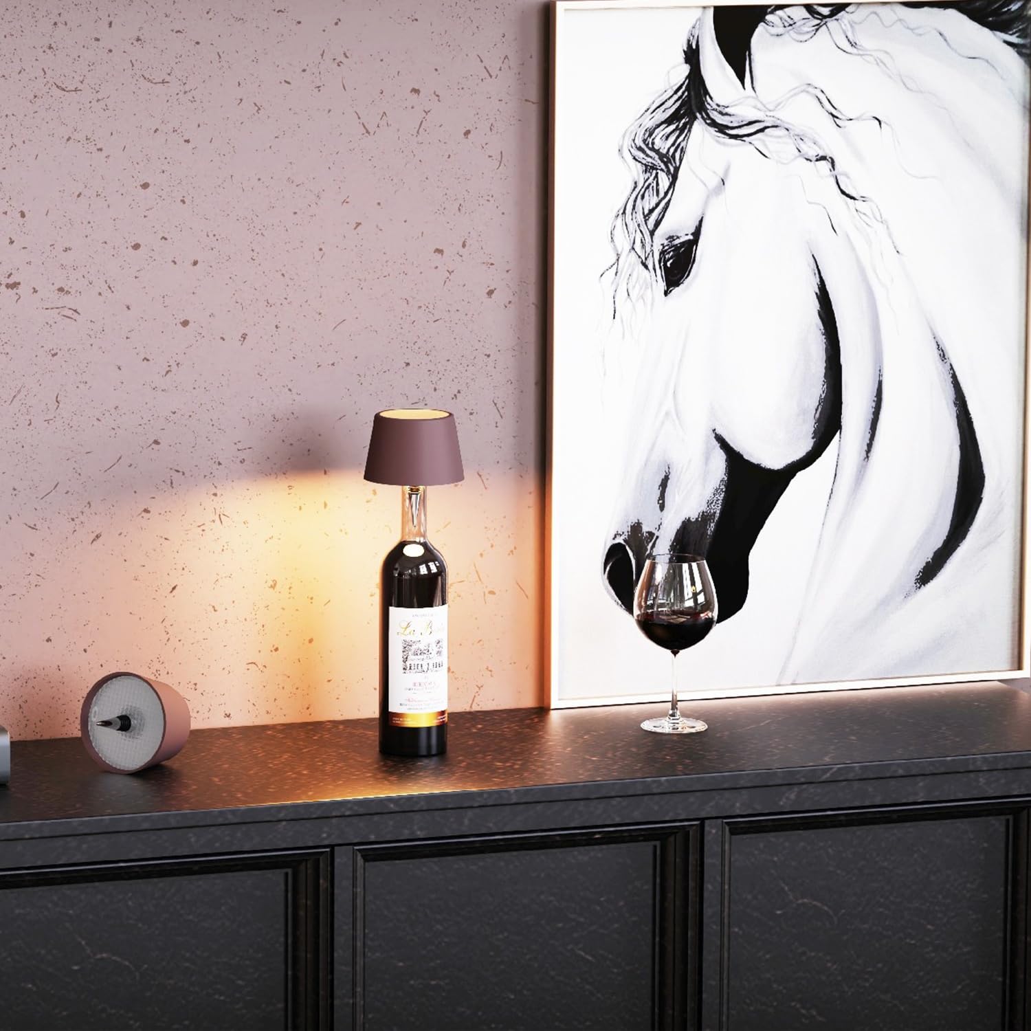 MU LIN lampada bottiglia ricaricabile,lampada da tavolo senza fili,Controllo Touch da 3 Modalita Temperatura di Colore, Dimmerabile, per Soggiorno, Ristorante