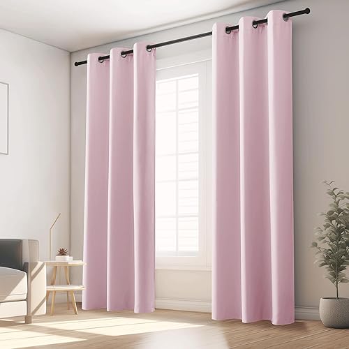 Miniatura 18 de KGORGE - Cortinas opacas grises para dormitorio 2 paneles, 42 x 63 pulgadas con ojales, cortinas de oscurecimiento de habitación con aislamiento