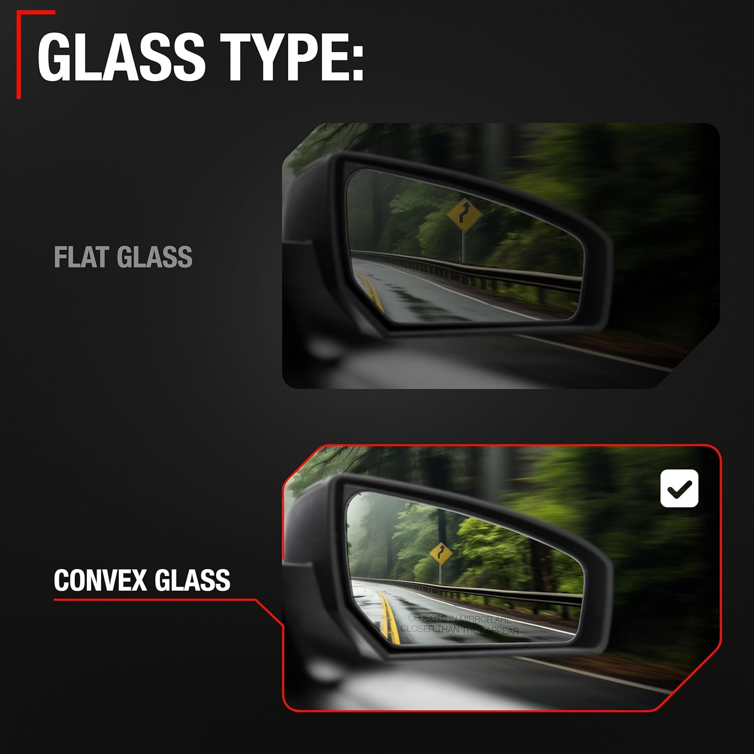 Passenger Side Mirror Replacement - Compatible with 2005-2011 Toyota Tacoma - Powered Adjustment, Manual Folding, Convex Glass - Smooth Black, 5H3P - OEM 8791004180C0, TO1321203