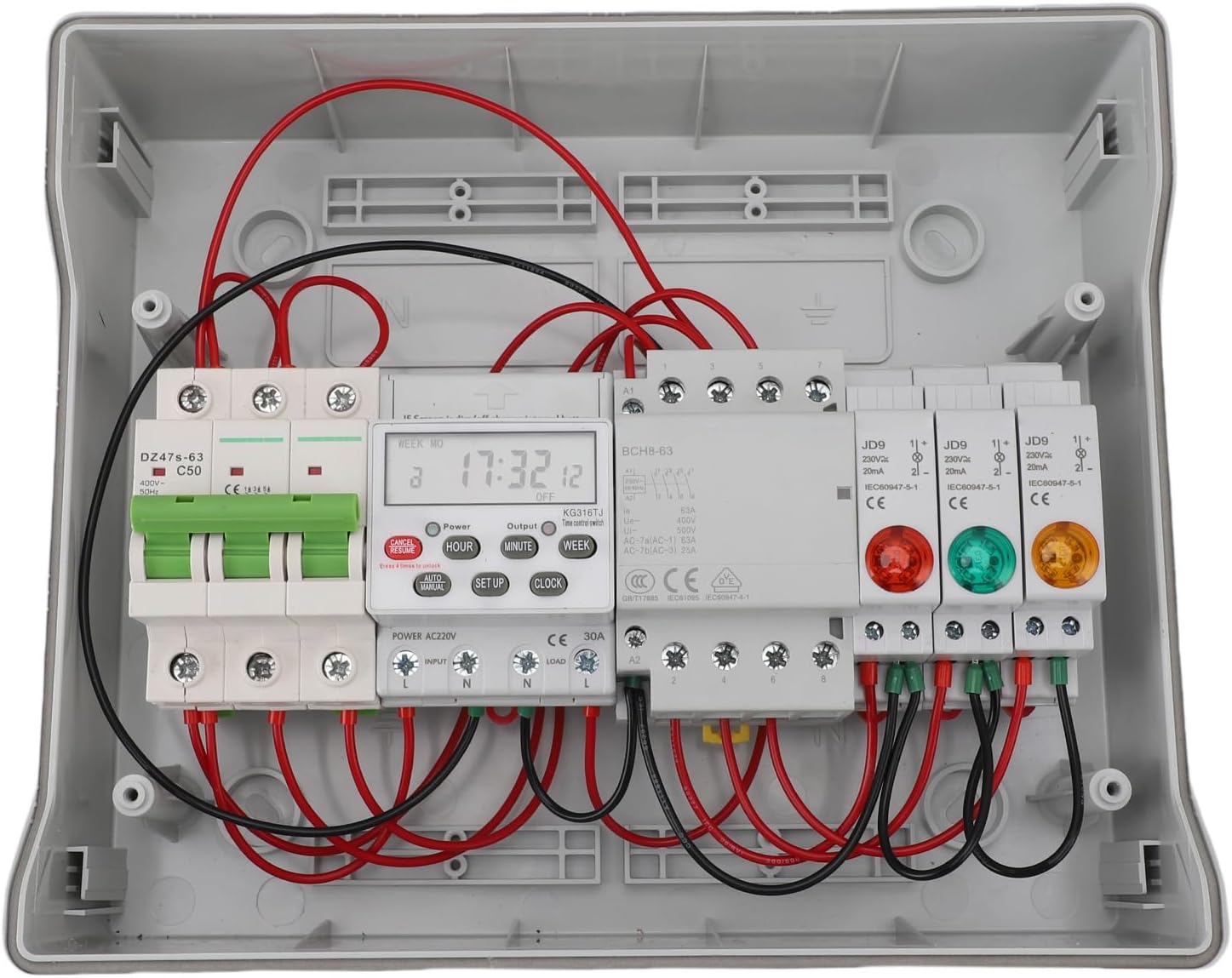 Digital Time Switch Box, 7 Day 16 On Off Programmable Timer Switch IP65, with Built in Time Control Module, for Street Light Irrigation System Neon Sign Billboard