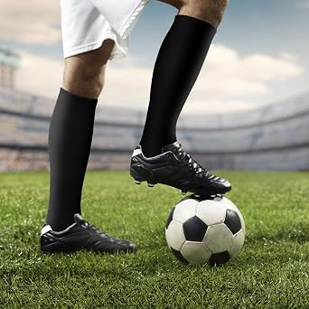Tphon Soccer Socks, Team Sport Football Basketball Socks for Adult Kids Children, 1/3 Pairs Knee High Athletic Socks