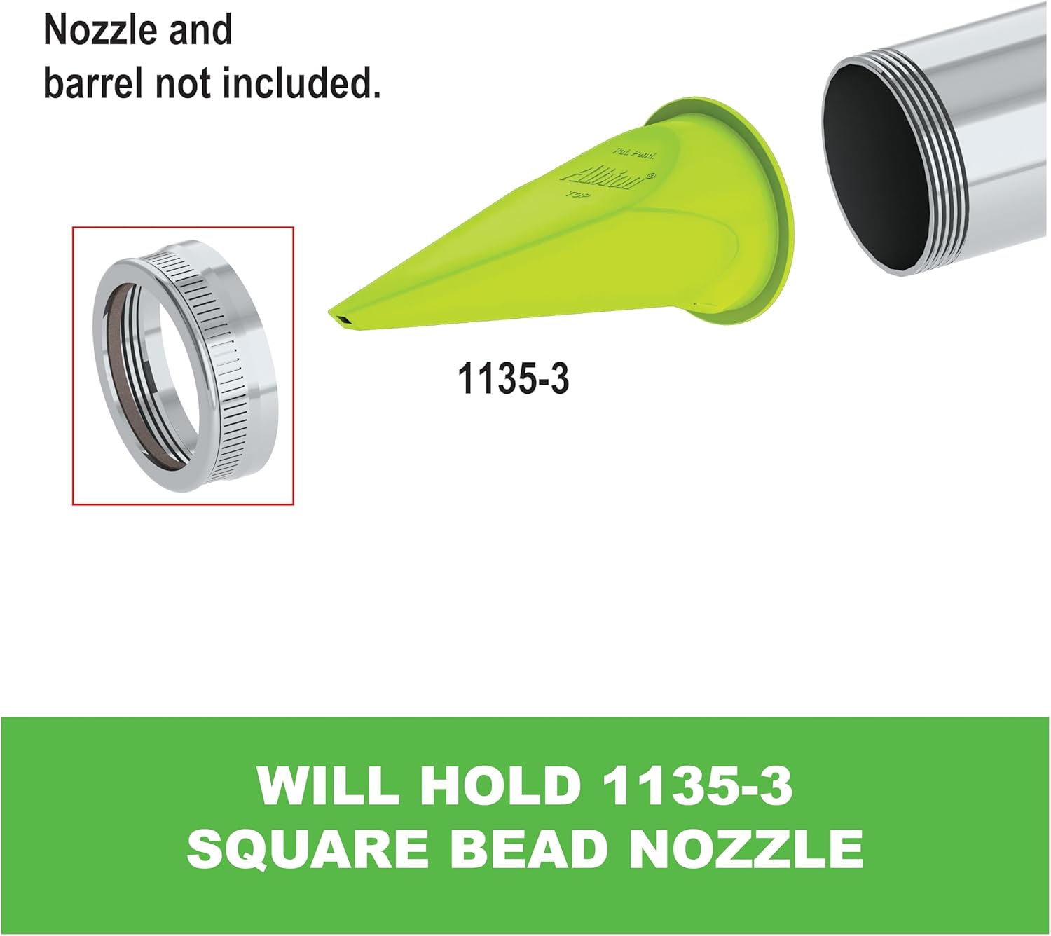 Albion Engineering Company 421-G01 2" Threaded Steel Front Ring Cap for Plastic Cone Nozzles Used on Albion Professional Line Guns, Silver