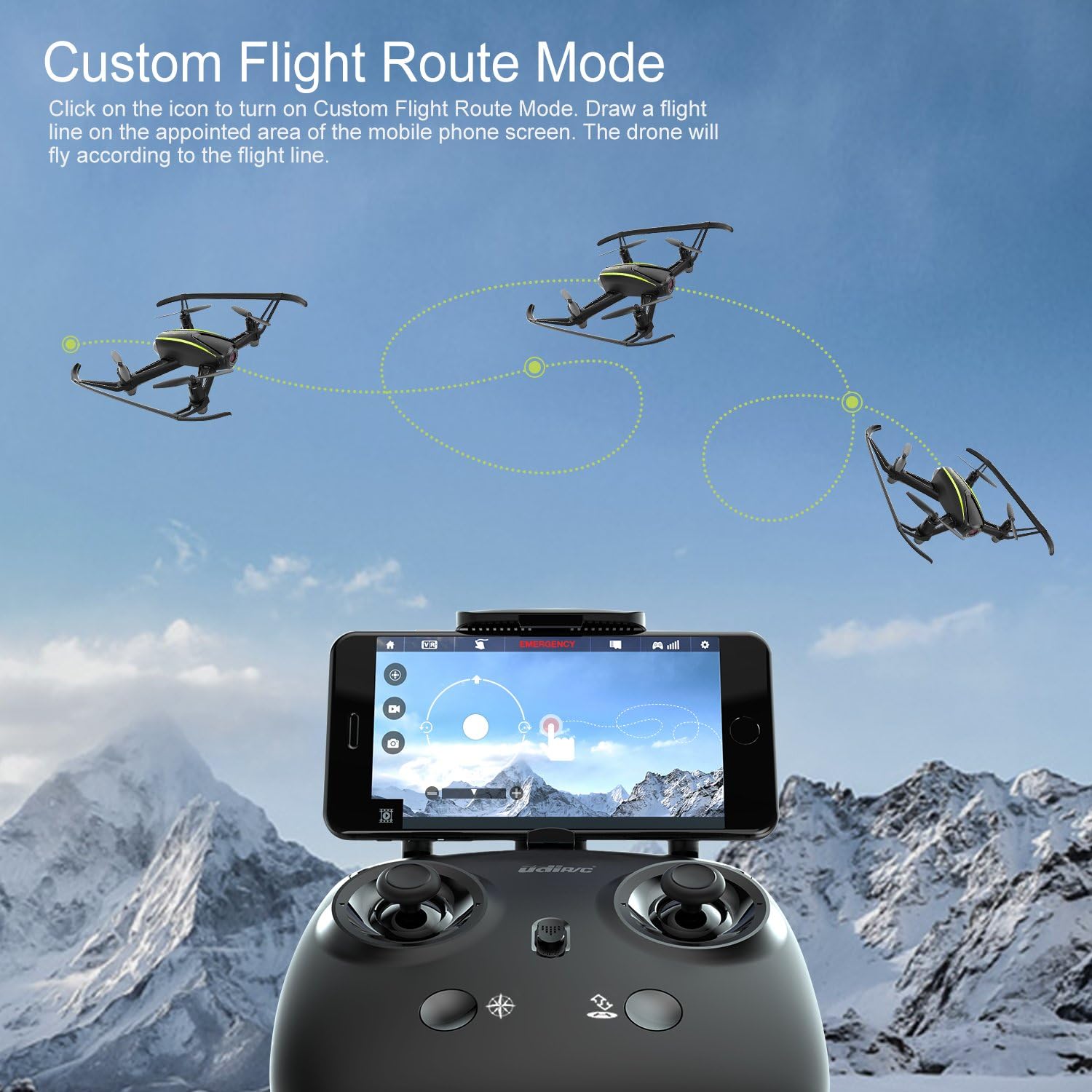 Potensic U36WH Drone with Camera, RC Quadcopter with 720P HD WiFi Live Video Altitude Hold, Headless Mode Function for Beginners and Silver Carrying Case