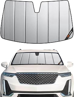 Pigenius Windshield Sunshade for Cadillac XT6 2020-2025 (Luxury 3-Row SUV), Premium Grey Leather Finish