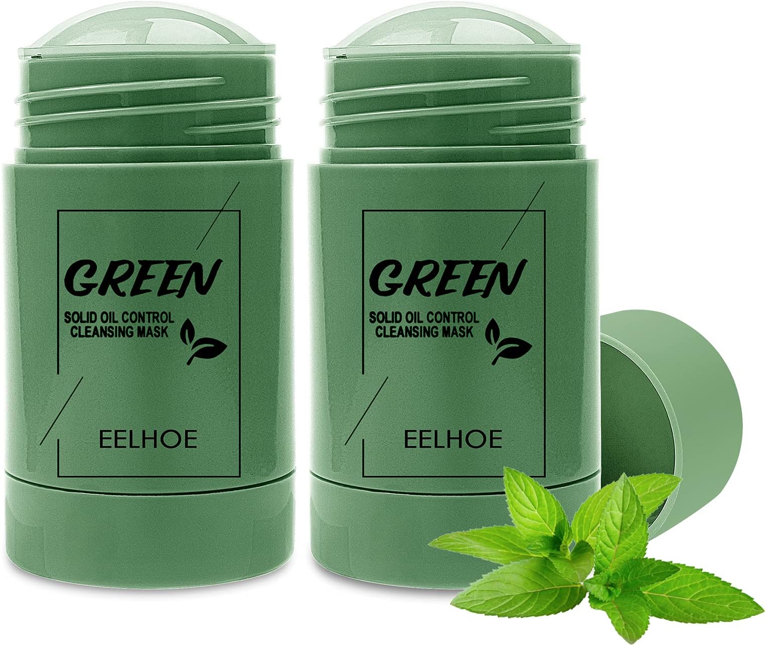 Green Mask Stick, Green Tea Cleansing Mask, Green Tea Mask, Deep Clean Pore, Removing Blackhead Face Moisturises Oil Control, Improves Skin for Women Men (A)