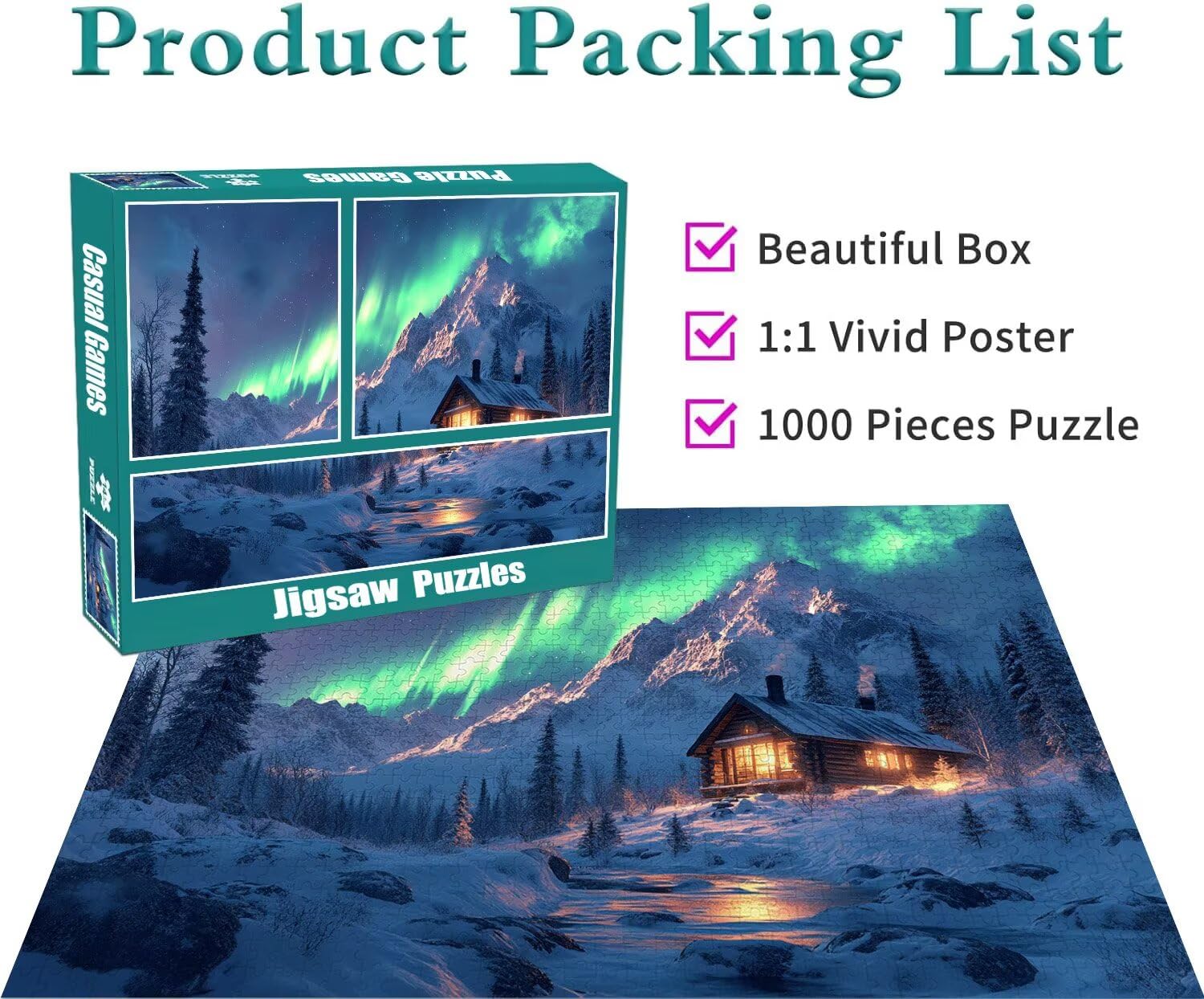 Puzzle Erwachsene 3000 Teile Aurora Sternenhimmel Educa Jigsaw für Kinder ab 8 Jahren Mädchen Jungen, Erwachsene Impossible Klassische Puzzles, Anspruchsvoll Spielspaß, Als Geschenke 81x122cm t-376