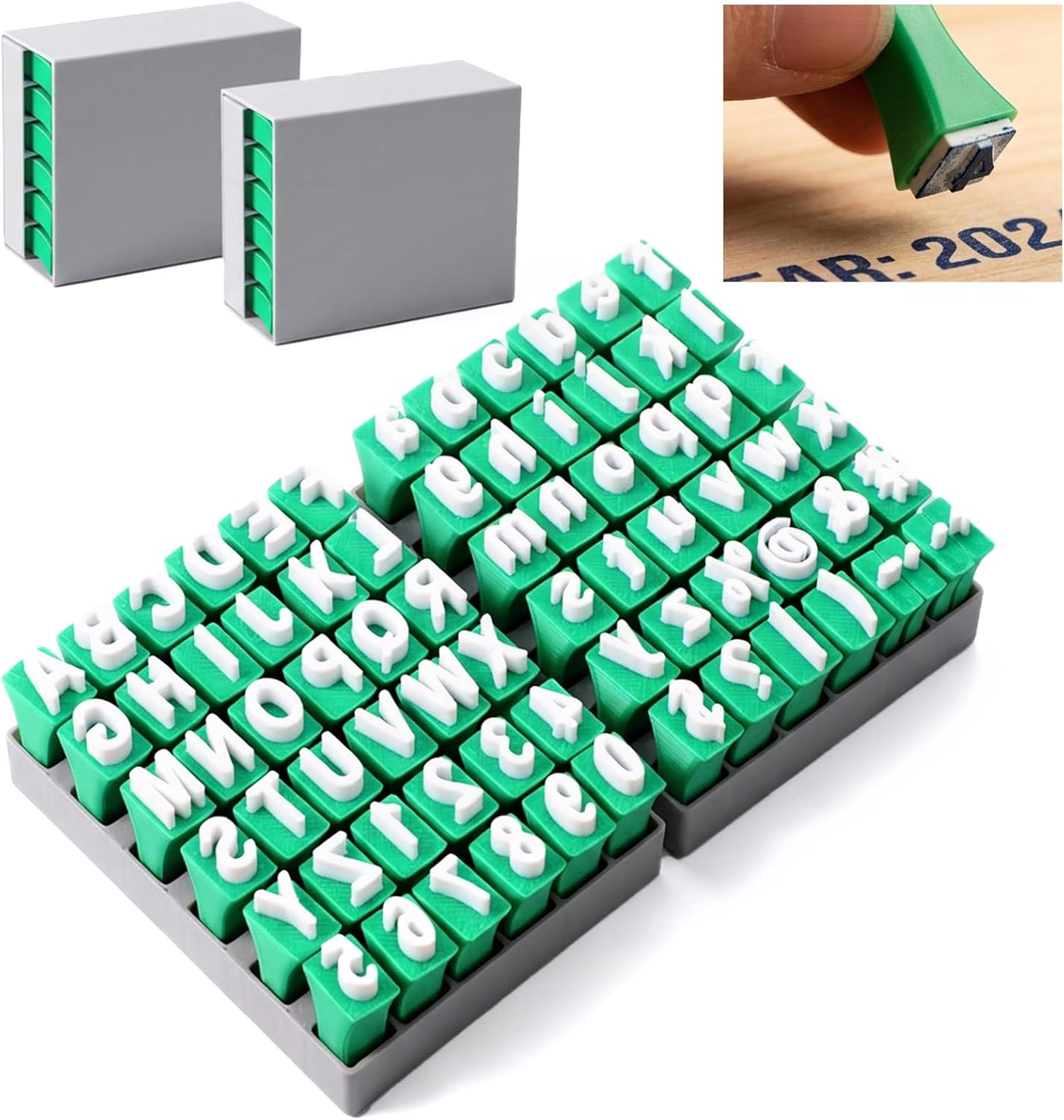 72pcs Alphabet Stamps Set for Clay,Pottery Letter Stamps,Uppercase and Lowercase Alphabet Number Symbols Stamp Kit for Ceramics DlY Names Stepping Stone Pottery