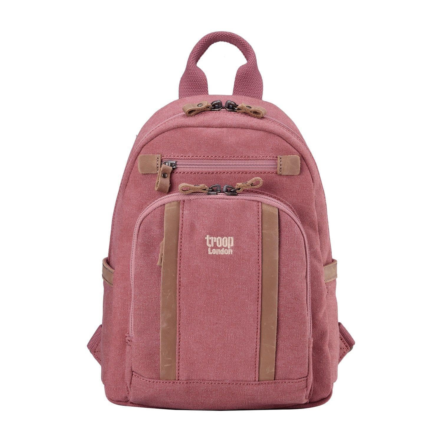 Troop London Unisex Pink Trp0255 Classic Canvas Backpack - Small