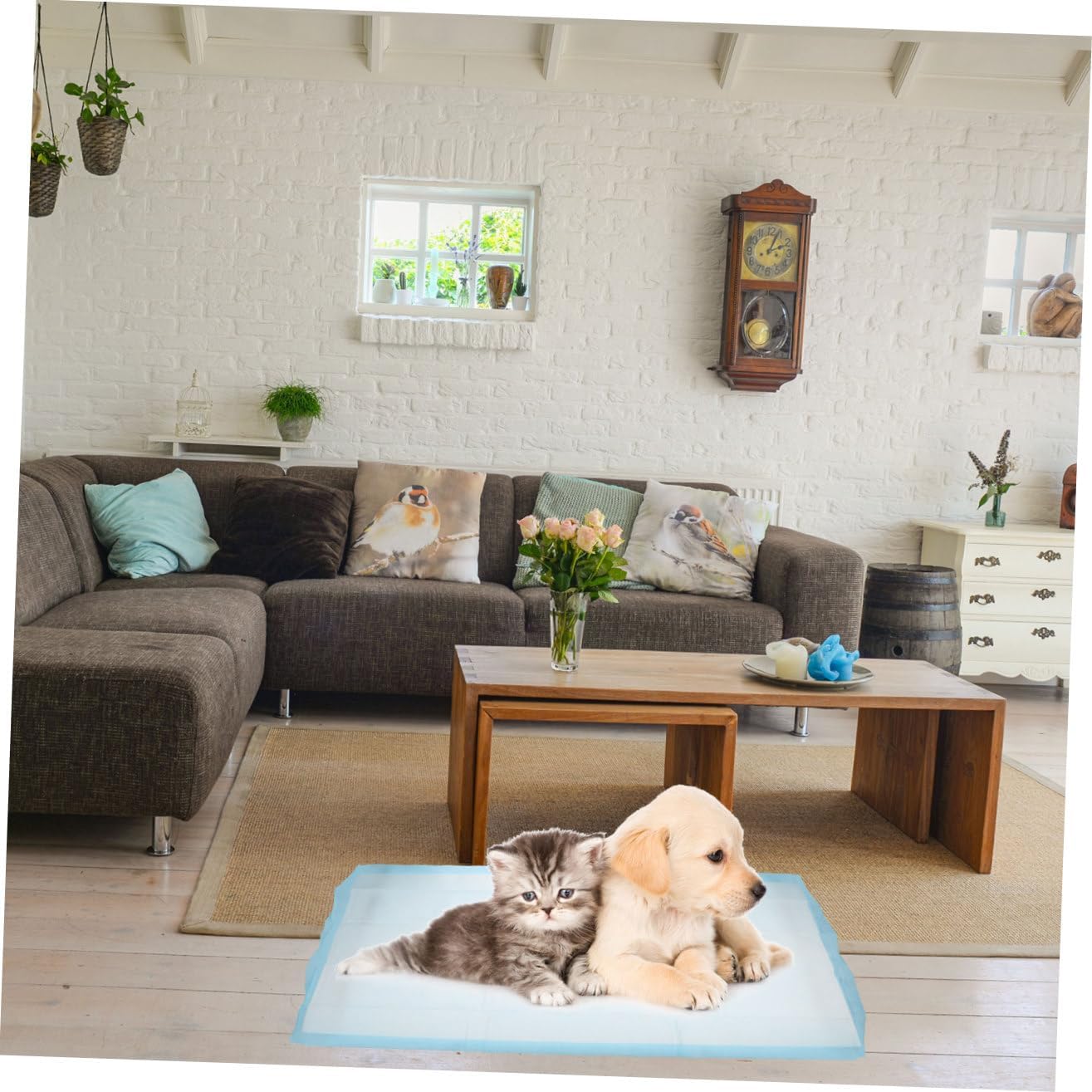 20Pcs Disposable Pet Urine Absorbent Pads Leak Dog Pee Mats for Home Outdoor Use for Training Puppies and Pets Comfortable and Quick Drying