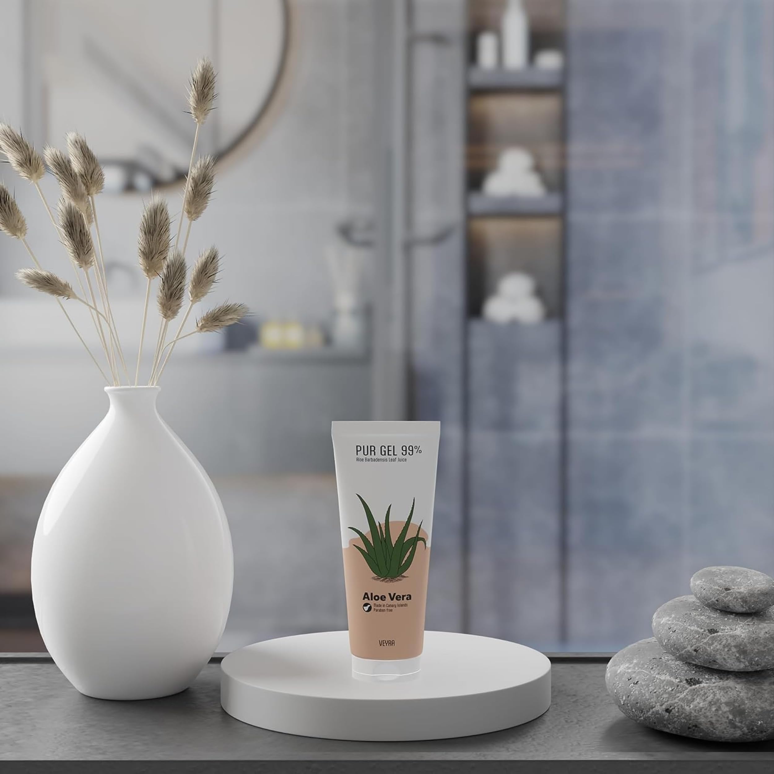 Gel Aloe Vera Natif 99% Veyra 200 ml Sans Parfum Visage, Cheveux et Corps : Hydrate, Apaise, Régénère, Anti Acné, Après Soleil. Soin Pur 100% Naturel des îles Canaries
