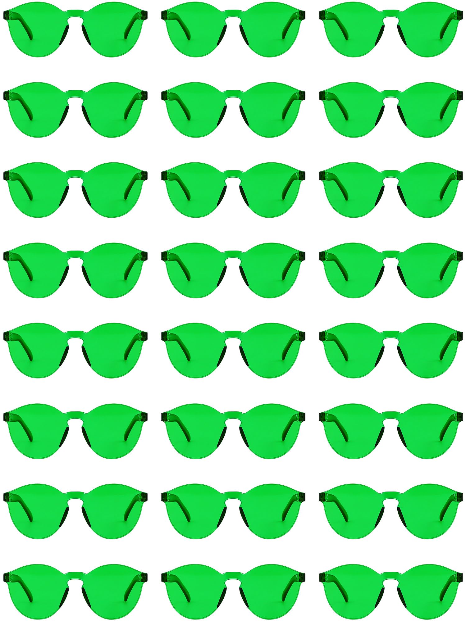 Hoteam 24 Pairs Rimless Round Sunglasses Bulk Tinted Party Sunglasses Transparent Candy Color Eyewear for Party