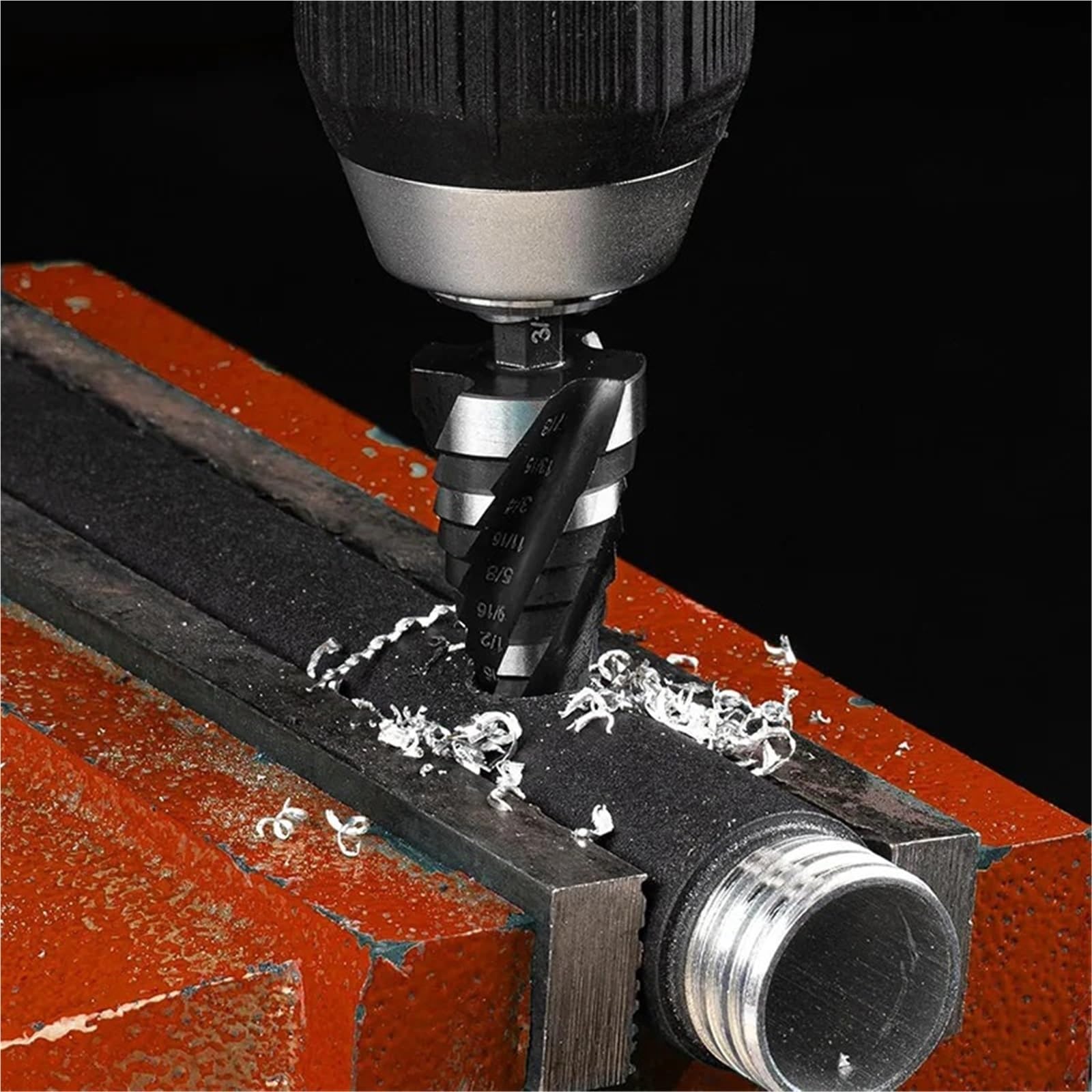 Set Di Punte for Trapano A Gradini Con Quattro Scanalature A Spirale | Punte da trapano svasatori Punte da trapano HSS for nitrurazione for metallo alluminio legno plastica