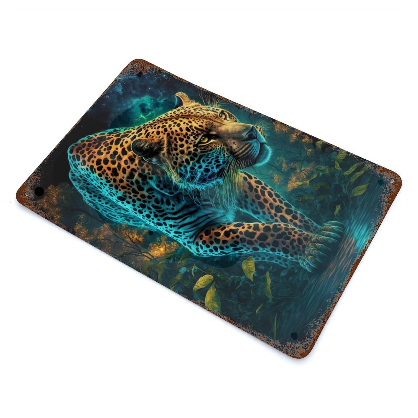 Jaguar Rusty Metal Tin Sign 11.8"x7.9", for Pub, Kitchen And Man Cave Decor, Novelty Wall Decor