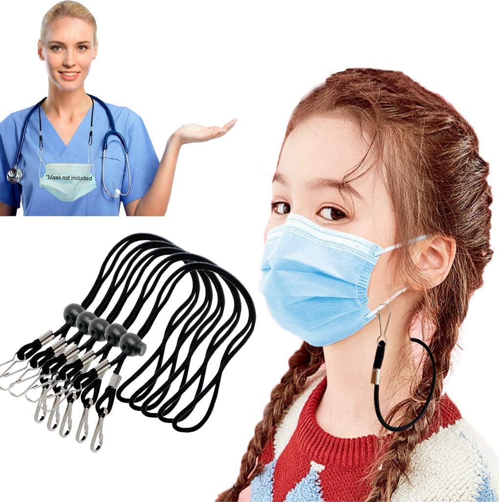Lanyard for Face_Mask with Clasps, Adjustable, Ear Pressure Relief, Holders Around Neck