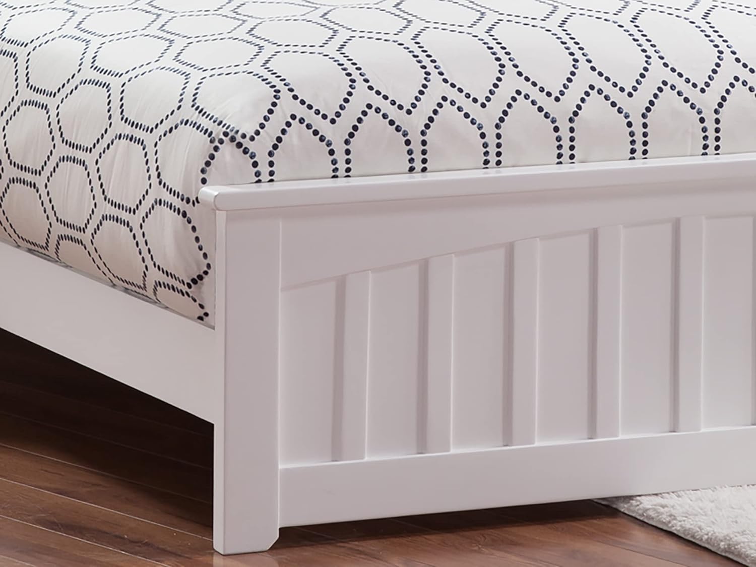 AFI, Mission Queen Low Profile Platform Bed with Matching Footboard, White