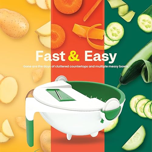 Miniatura 5 de Cuenco de preparación  Ronnie Neville's Original como se ve en la TV, tazón de preparación y enjuague de ensaladas, rebanador de verduras,