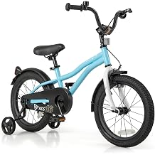 BABY JOY Kids Bike, 12 14 16 18 Inches Sporty Bicycle with Training Wheels, Adjustable Seat, Handbrake & Coaster Brake, Reflectors, Girls Boys Bike for 3-8 Years Old Children