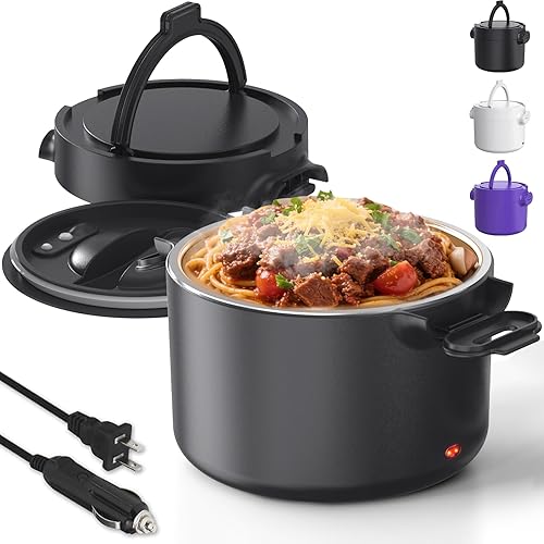 Lonchera eléctrica, calentador de alimentos portátil de 33 onzas, calentamiento rápido de 100 W y acero inoxidable 304 a prueba de fugas, 3 en 1