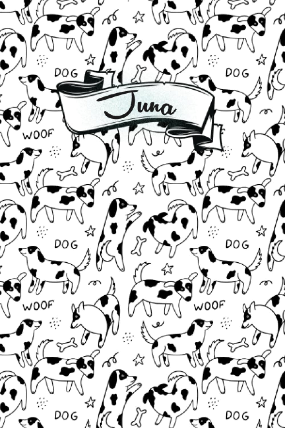 Juna: Personalisiertes Juna Hunde-Notizbuch | Notizbuch-Geschenk für Hundeliebhaber | Juna Notizbuch | 6x9 Zoll (German Edition)