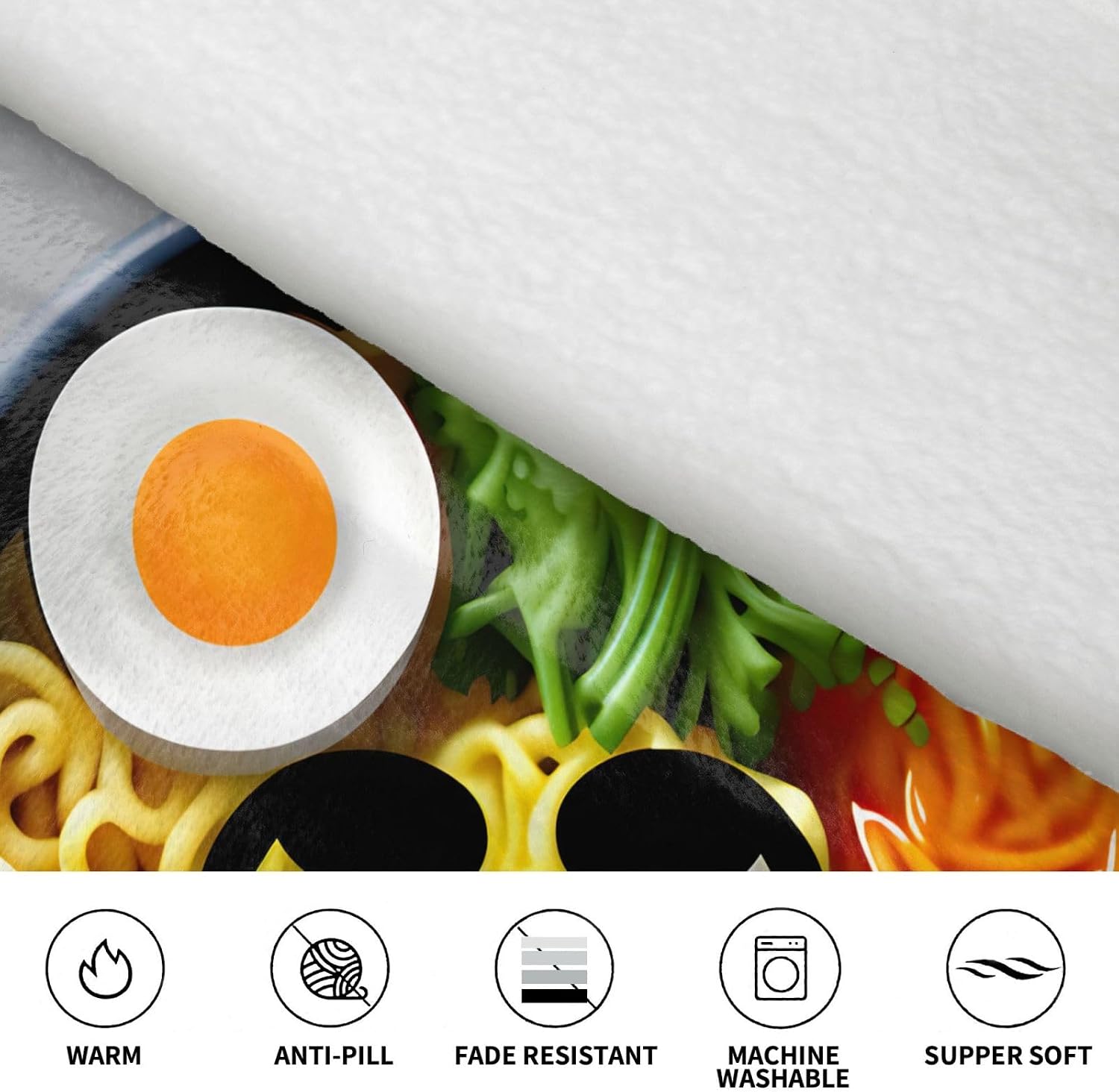 Egg Cup Noodle Ramenprint Oversized Hoodie Blanket, Super Soft Warm Comfortable Hoodie, Wearable Blanket Adult