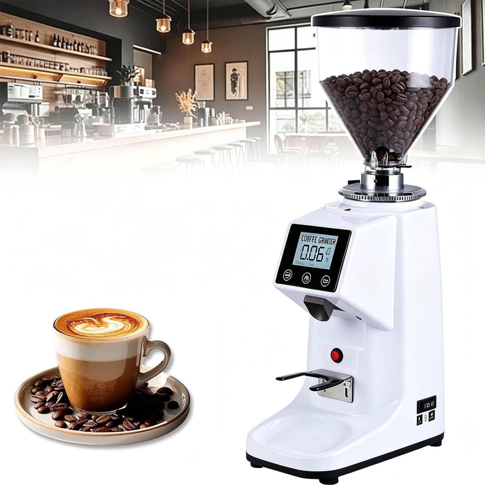 Macinacaffè espresso, smerigliatrice elettrica professionale white-500ml