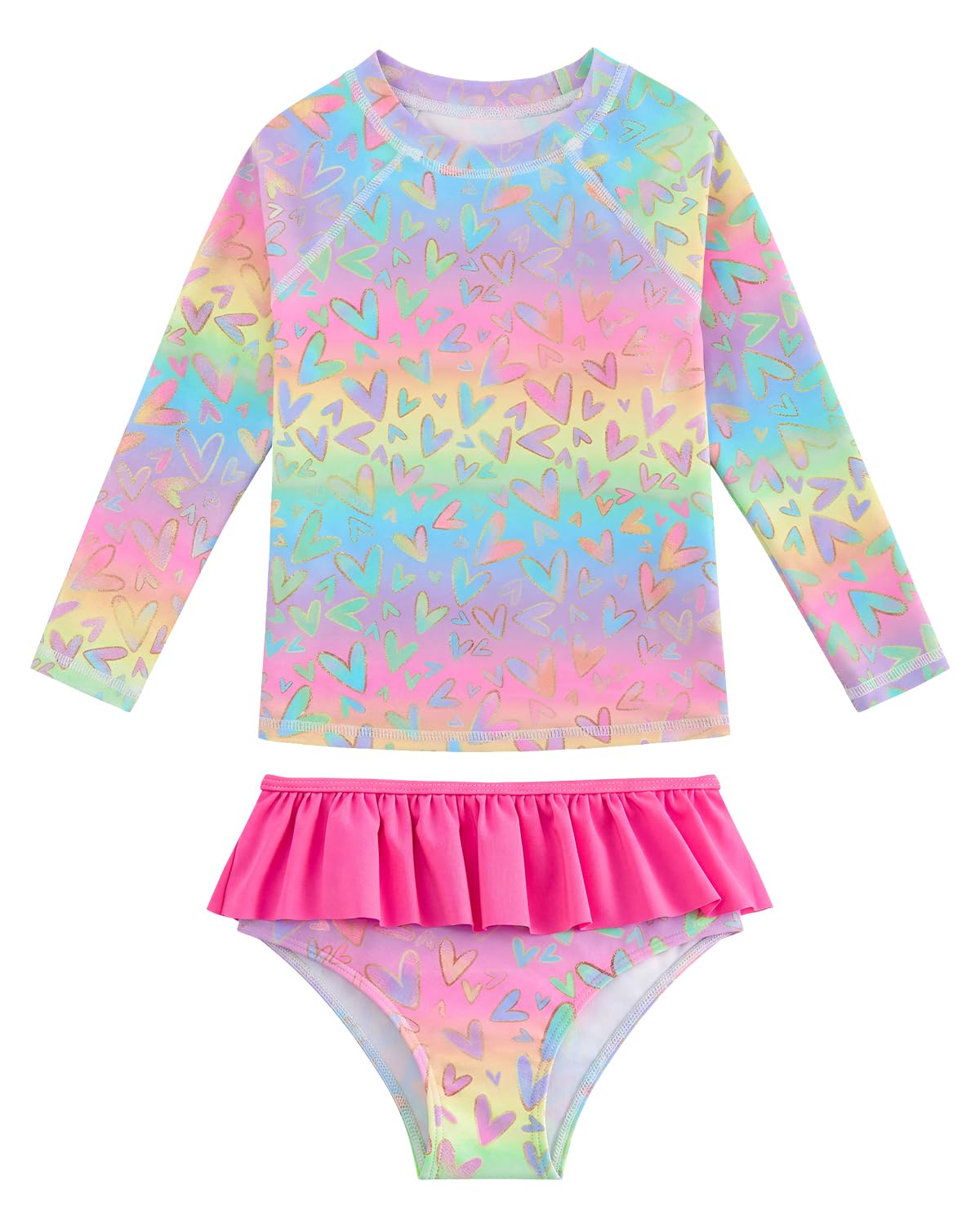 Bañador Niña Dos Pieza Manga Larga UPF 50+ Proteccion Solar Natacion Playa