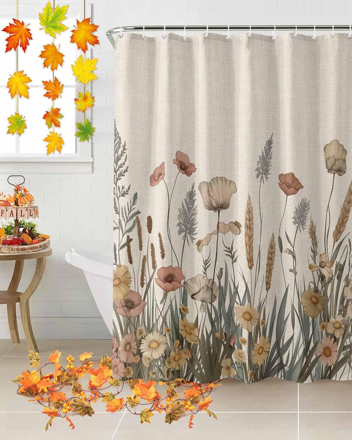 Amazon.com: ZOE STORE Shower Curtains for Bathroom Accessories, Fall ...