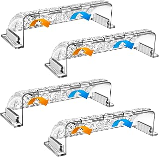 HOPYANE Adjustable Magnetic Air Vent Deflectors 9-15.5" for Ceiling, Wall & Floor Registers - 4 Pack, Durable & Easy Install