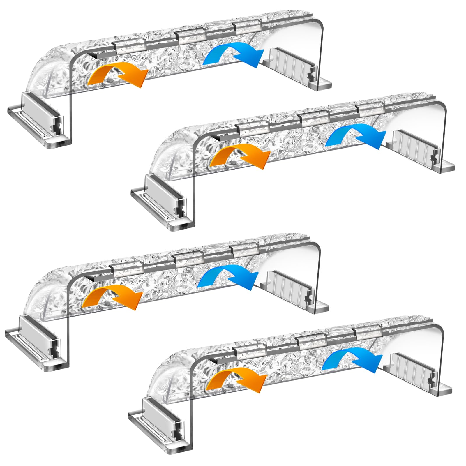 9”-15.5” Adjustable Magnetic Air Deflector with Unique Surface for Sidewall, Ceiling Registers and Vents (4 Pack)